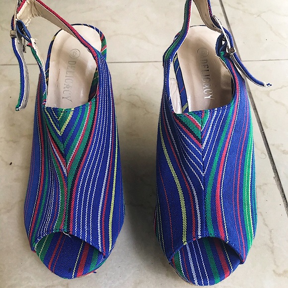 Delicacy Shoes - Delicacy Colorful Pattern Wedges